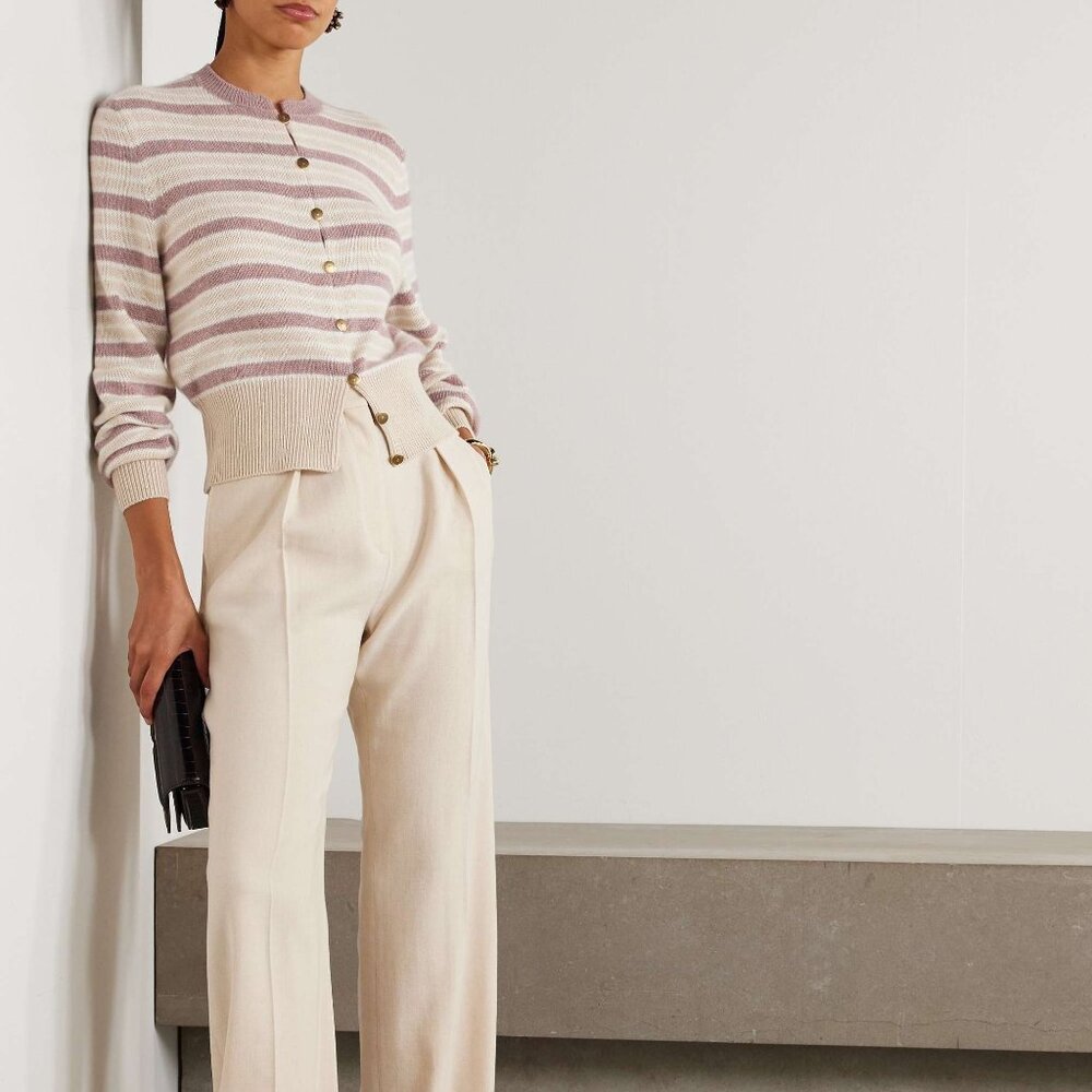 LORO PIANA Striped cashmere cardigan